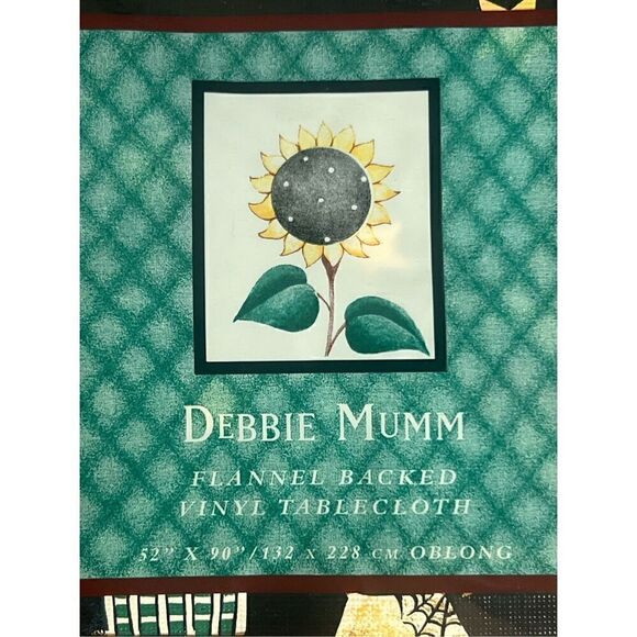 Debbie Mumm flannel backed vinyl tablecloth Frankenstein broomhilda 52x90 oblong - Picture 2 of 3